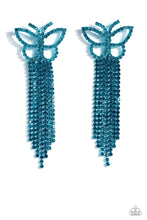 Load image into Gallery viewer, Paparazzi Billowing Butterflies - Blue Earring (July 2023 Life of the Party)
