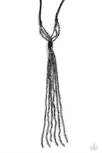 Load image into Gallery viewer, Paparazzi Knotted Karma - Black Necklace

