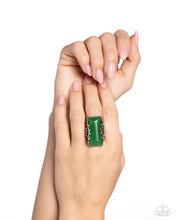 Load image into Gallery viewer, Paparazzi Scalloped Stone - Green Ring
