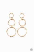 Load image into Gallery viewer, Paparazzi Three Ring Radiance Gold Earrings
