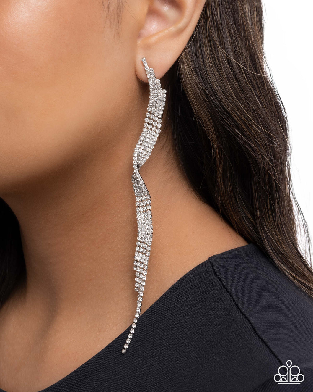 PRE-ORDER - Paparazzi Flashy Following White Earrings