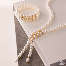 Load image into Gallery viewer, Paparazzi Paid in Pearls Gold Necklace/Bracelet Set
