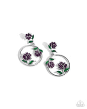 Load image into Gallery viewer, Paparazzi ROSE to You Purple Earring
