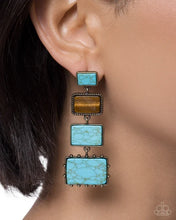 Load image into Gallery viewer, Paparazzi Serious Squares Brass Earrings
