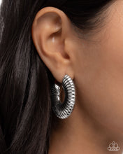 Load image into Gallery viewer, Paparazzi Spontaneous Spirals Silver Earrings
