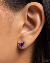Load image into Gallery viewer, Paparazzi Triangular Twinkle Purple Earring
