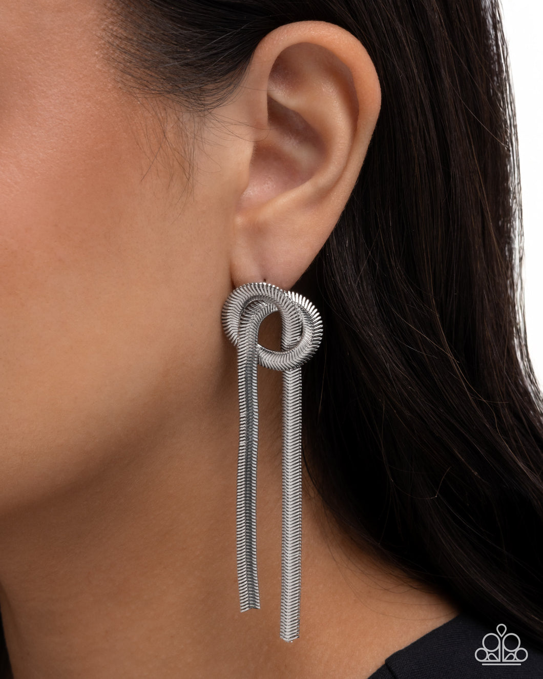 Paparazzi Twisted Tale Silver Earrings