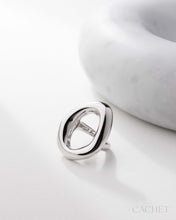 Load image into Gallery viewer, CACHET by Paparazzi Whirl Rhodium Plated Ring - Size 9
