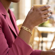 Load image into Gallery viewer, PRE-ORDER - AKA Sorority Gold Chain Greek Letter Bracelet
