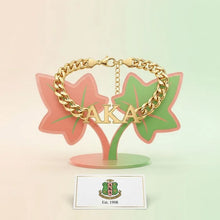 Load image into Gallery viewer, PRE-ORDER - AKA Sorority Gold Chain Greek Letter Bracelet
