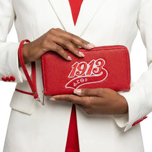 Load image into Gallery viewer, PRE-ORDER - DST Sorority Long Red 1913 Patch Zipper Wallet

