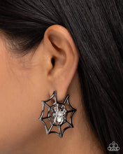 Load image into Gallery viewer, Paparazzi Spiderweb Showcase Black Earrings
