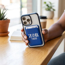 Load image into Gallery viewer, PRE-ORDER - Zeta Phi Beta Sorority Faux Leather MagSafe Card Holder Wallet
