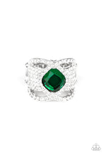 Load image into Gallery viewer, Paparazzi Triple Crown Twinkle Green Ring
