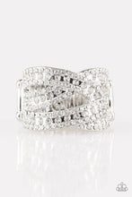 Load image into Gallery viewer, Paparazzi Back on the Glitter Track Silver Ring

