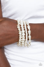 Load image into Gallery viewer, Paparazzi Gossip Pearl - White Bracelet
