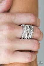 Load image into Gallery viewer, Paparazzi Back on the Glitter Track Silver Ring

