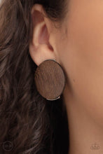 Load image into Gallery viewer, Paparazzi WOODWORK It - Brown CLIP On Earrings
