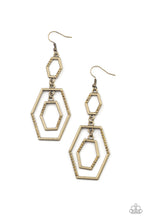 Load image into Gallery viewer, Paparazzi Geometric Maven Brass Earrings
