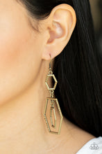 Load image into Gallery viewer, Paparazzi Geometric Maven Brass Earrings
