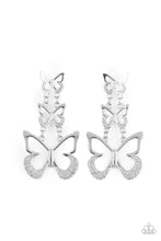 Load image into Gallery viewer, Paparazzi Flamboyant Flutter Silver Earrings
