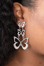 Load image into Gallery viewer, Paparazzi Flamboyant Flutter Silver Earrings
